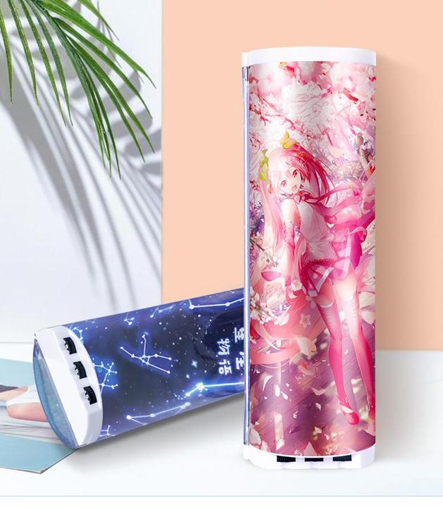 COMBO 2 hộp bút đa năng hiện đại có mật khẩu cơ xoay số thông minh in hình thủy thủ mặt trăng + xanh dương