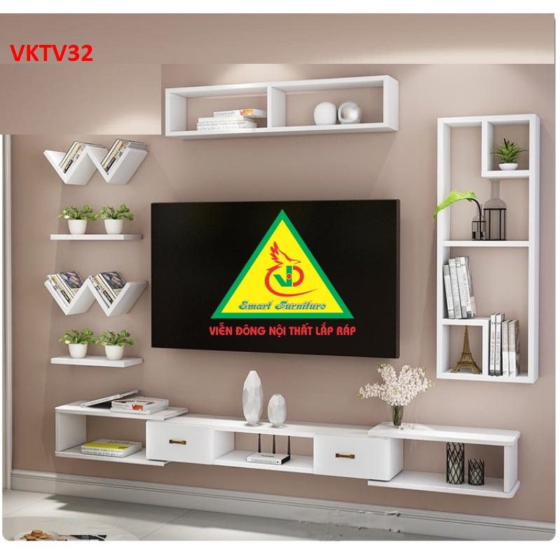 Bộ Kệ Ti Vi Treo Tường Trang Trí VKTV32 - Nội Thất Lắp Ráp Viendong Adv