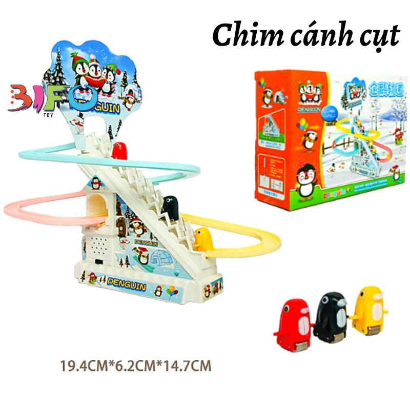 Đồ chơi chim cánh cụt, chó cứu hộ leo cầu thang có đèn có nhạc cho bé vui chơi