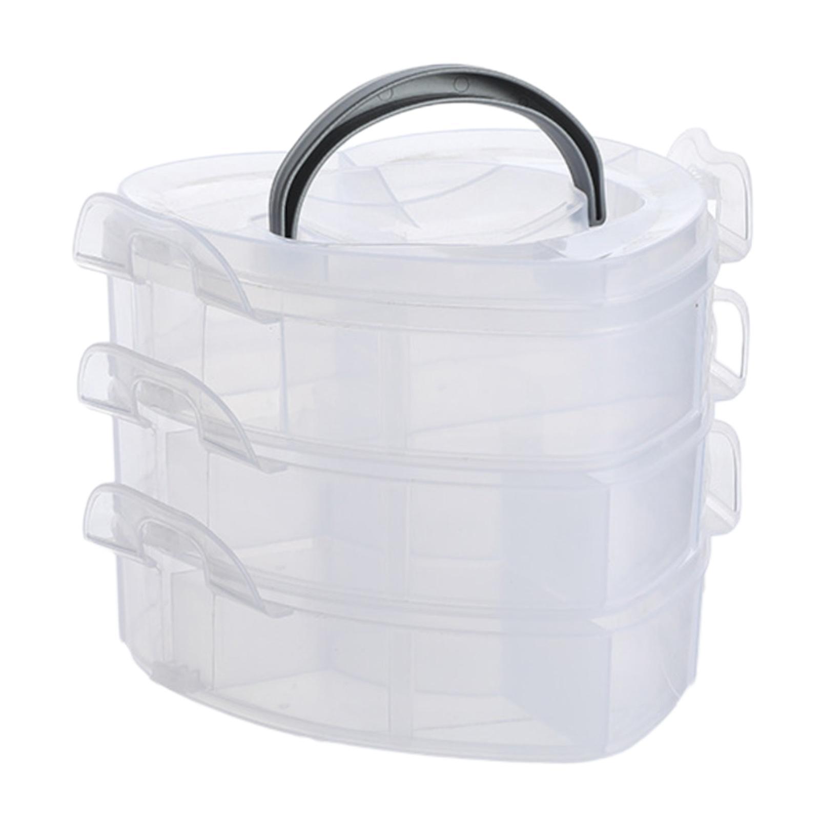 Clear Plastic Storage Box, Tool Box, Sewing Box Organizer, Multipurpose Organizer, Portable Handled Storage Case for Art Craft