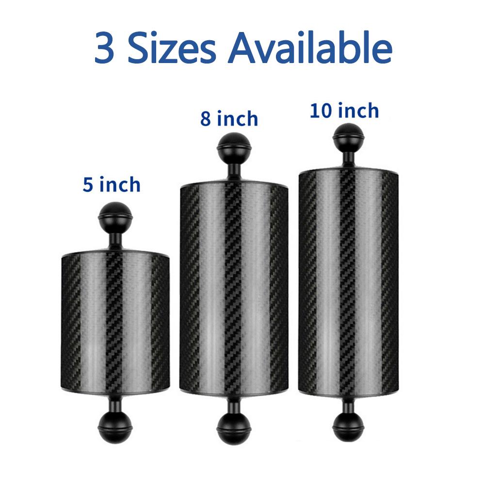 Phao nổi Cánh tay 5 inch dưới nước hợp kim nhôm Quả cầu sợi carbon nổi để lặn chụp ảnh