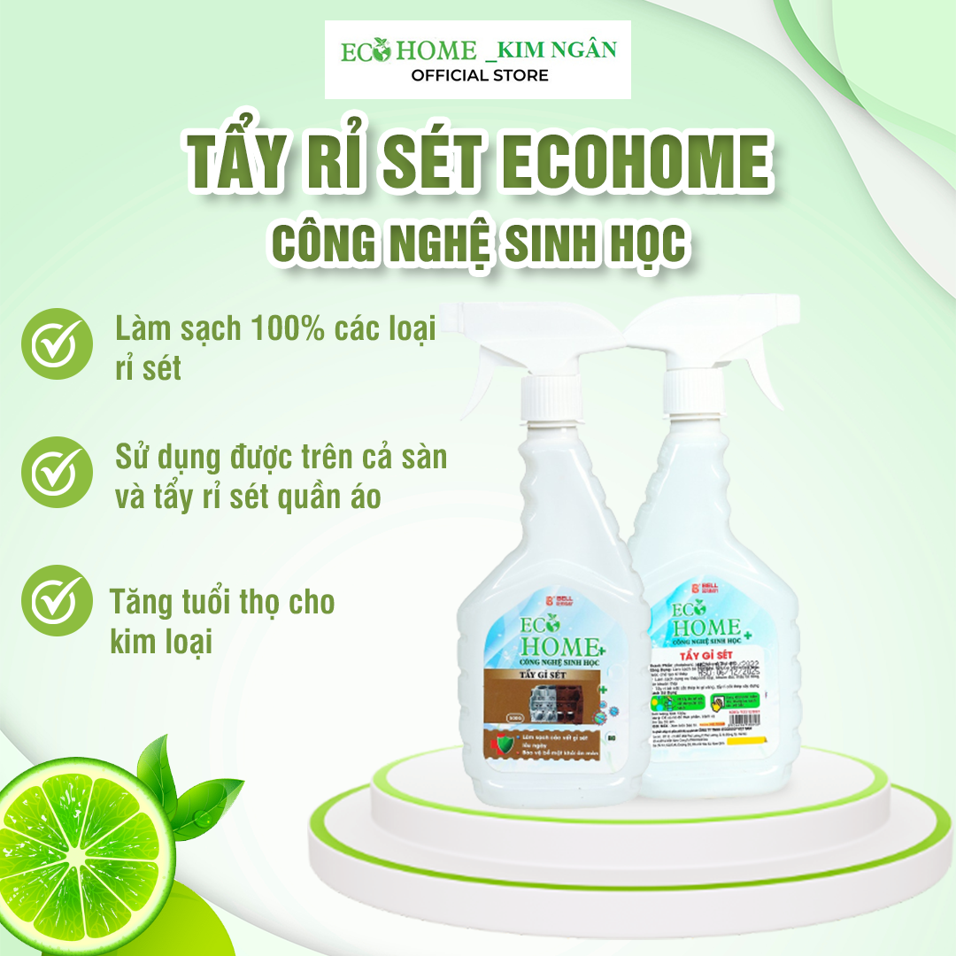 Tẩy Rỉ Sét Công Nghệ Sinh Học ECOHOME Kim Ngân Store Giúp Làm Sạch Và Phục Hồi Sáng Trên Các Bề Mặt Kim Loại