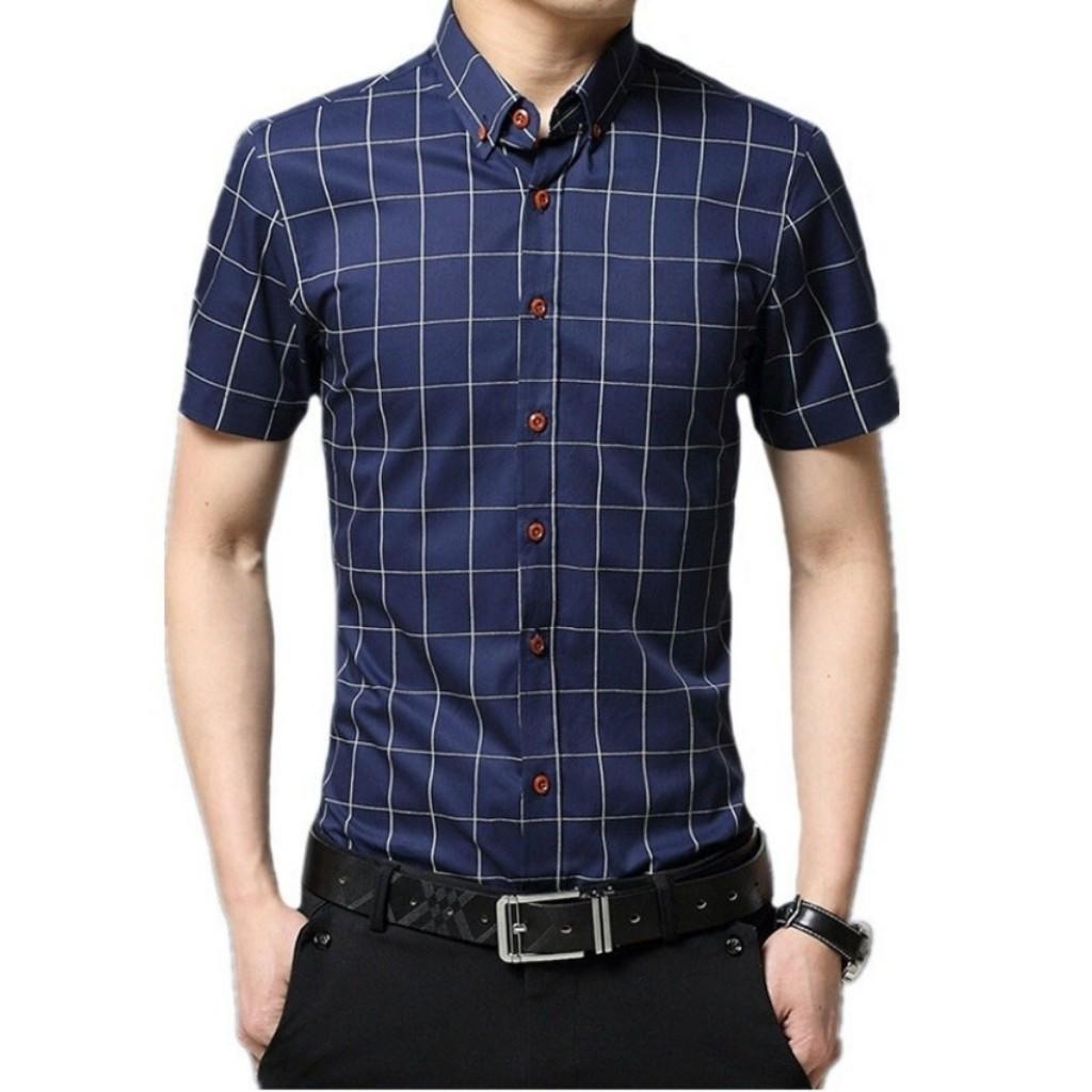 Áo Sơ Mi Nam Ngắn Tay Caro Nút GO20 Vải Mềm Mịn, Thoáng Mát, Chuẩn Form