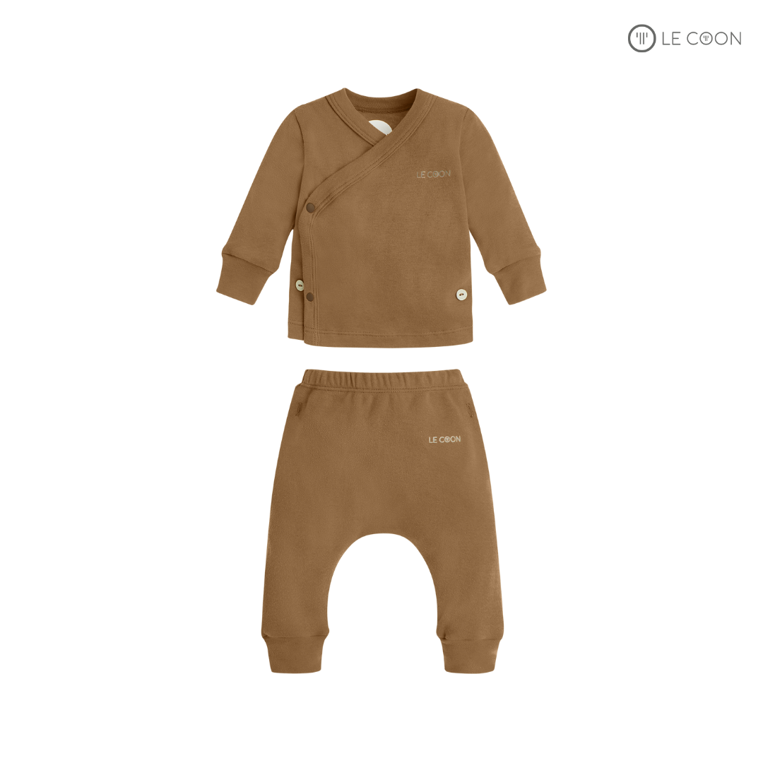 LE COON | Bộ Đồ Cúc Bấm Vạt Chéo | COMFY | 0 tháng - 3 tuổi