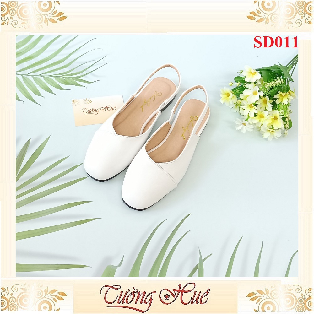 Giày Sandal Bệt Nữ Bít Mũi Mũi Vuông Quai Hậu Hở Gót