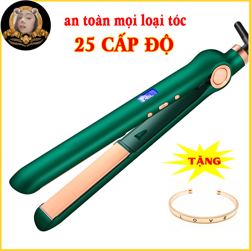 25 Cấp Độ, Máy Uốn Xoăn, Ép Cụp, Là Thẳng Tóc Đa Năng 3 Trong 1 Cao Cấp Sang Trọng Kiểu Hàn Quốc - Kết Hợp Duỗi Và Tạo Kiểu Nhỏ Gọn Màu Xanh (Tặng Lắc Tay) N68