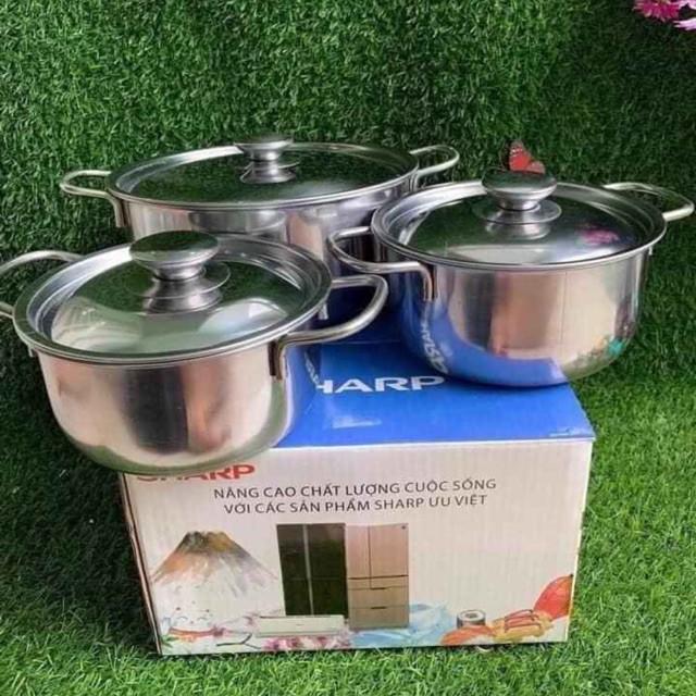 BỘ 3 NỒI INOX SHARP CAO CẤP
