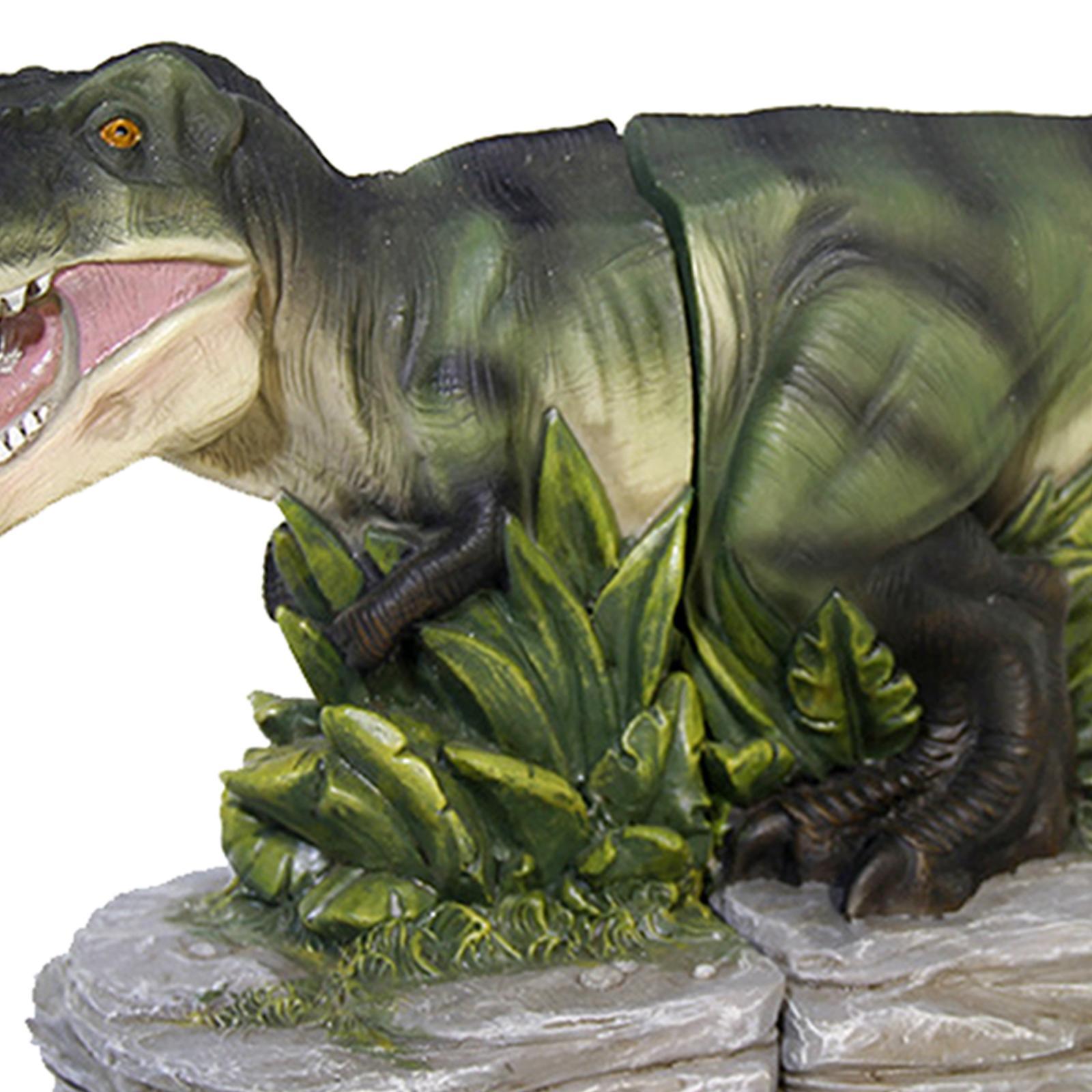 Dinosaur Statue Bookend Figurine Animal Sculpture for Shelf Living Room