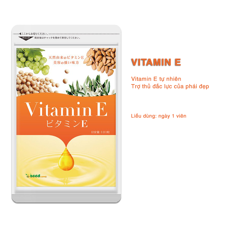 Viên Uống Vitamin E Giúp Làm Đẹp Da, Ngăn Ngừa Lão Hóa Và Tăng Cường Đề Kháng Seedcoms Nhật Bản