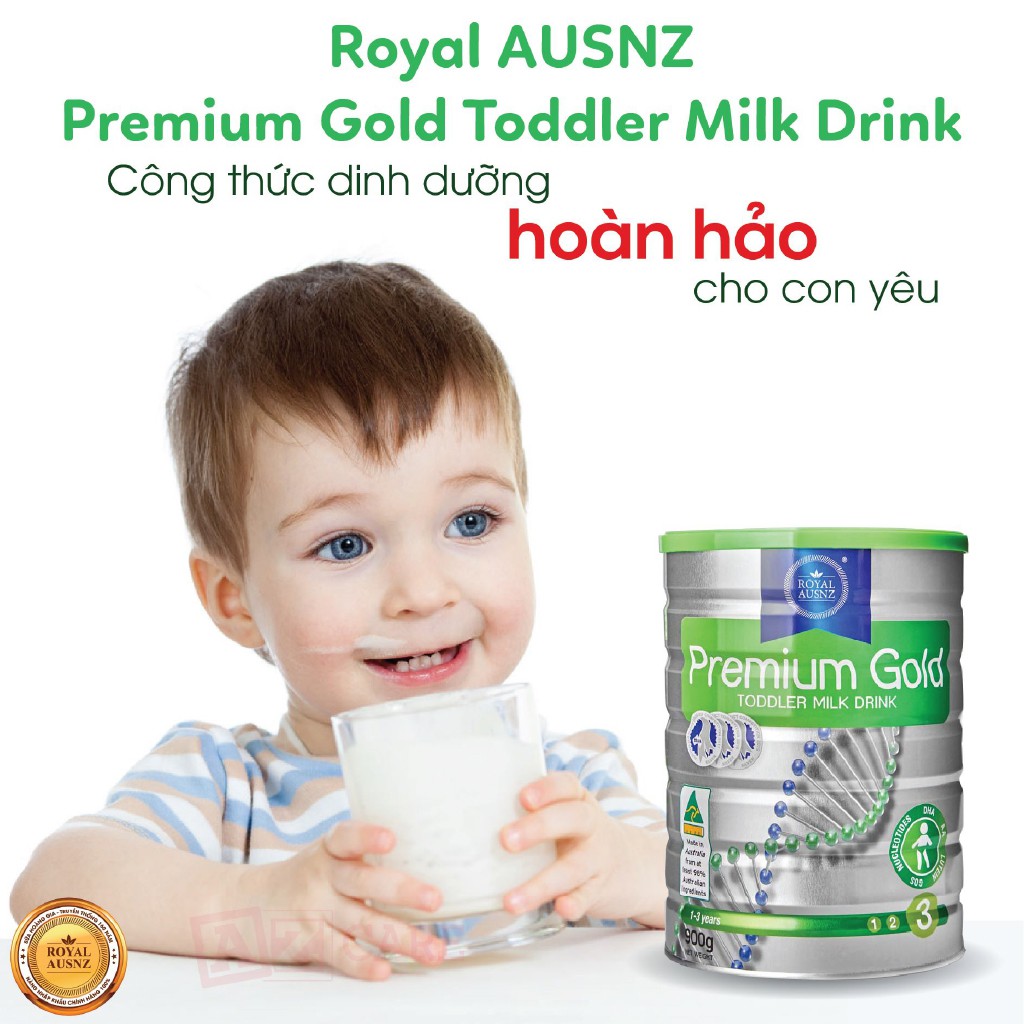 Combo 2 Hộp Sữa Bột Hoàng Gia Úc Premium Gold Số 3 Bổ Sung Vitamin, Khoáng Chất Cho Trẻ ROYAL AUSNZ 900g