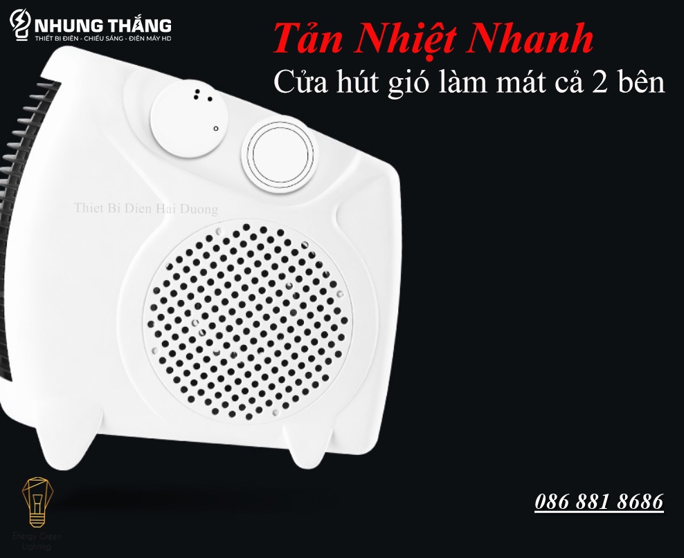 Máy sưởi để bàn MS-305, Quạt sưởi mini, Làm nóng nhanh , Tích hợp tản gió ,Vỏ ABS chống cháy, tiết kiệm điện năng - Có Video