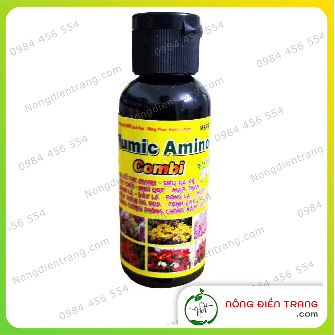 Phân bón lá NPK Sinh học Humic Amino Combi – Chai 50ml - Kích Ra Rễ, Kích Kie Cực Mạnh Chuyên Dùng Cho Hoa Lan Cây Cảnh - Rồng Phun Humic Amino Combi VTNN Nông Điền Trang