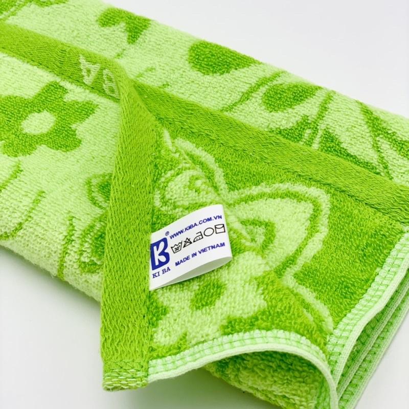 Khăn Mặt KIBA Họa Tiết Hoa Sao Xinh Xắn Cỡ To 32x49cm, Chất Cotton Dày Dặn, Êm, Mềm, Thấm Hút Tốt