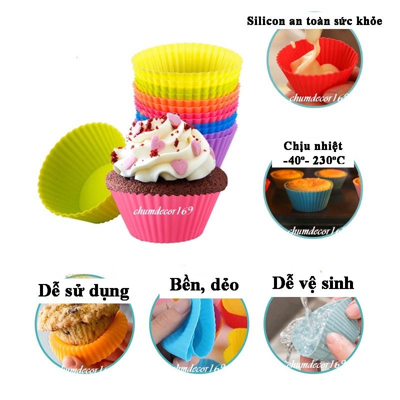 khuôn silicon làm bánh muffin, cupcake