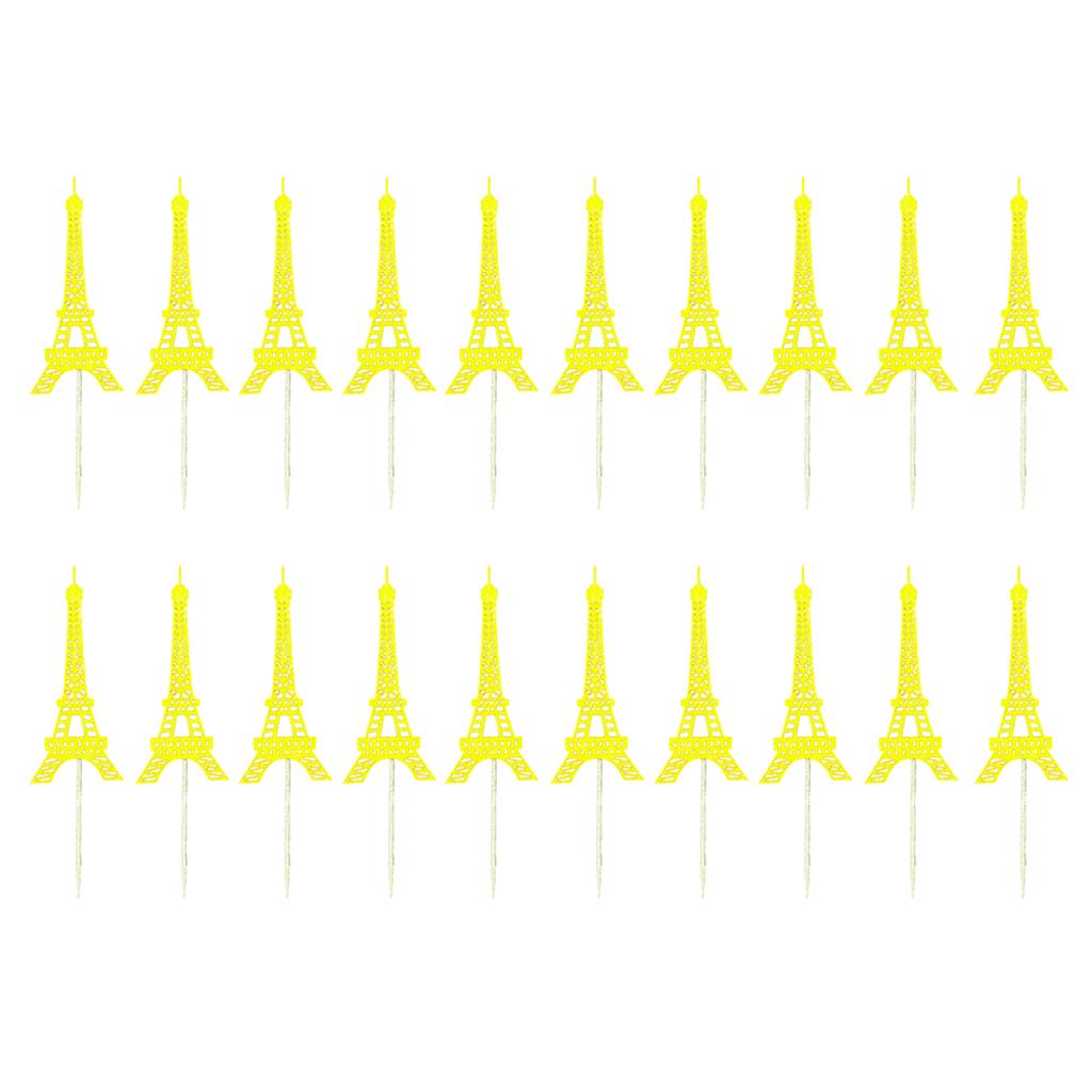 20pcs Glitter Paper Tower Cake Cupcake Toppers Birthday Food Picks