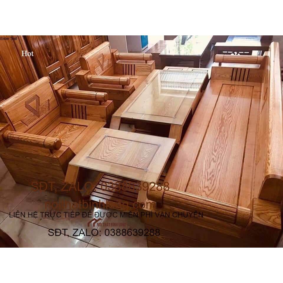 Bộ bàn ghế sofa gỗ sồi nga - Đồ Gỗ Bình Long 0388 639 288