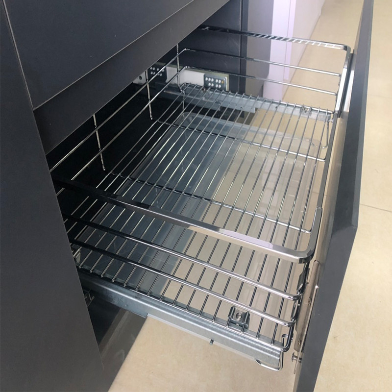 Giá để xoong nồi cho tủ bếp có ray giảm chấn