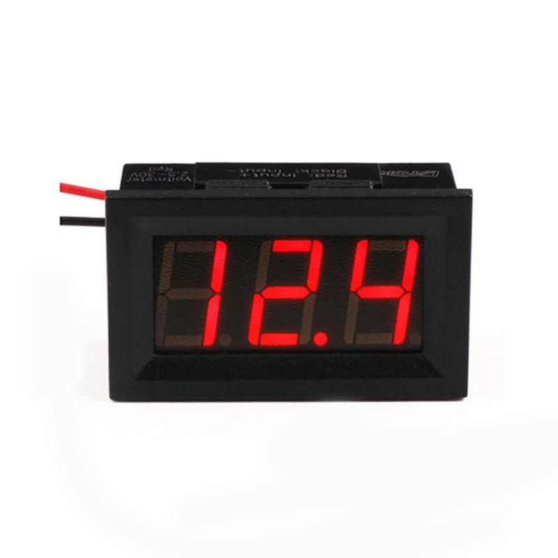 Vôn Kế Điện Tử 3 LED 7 Thanh 0.56 Inch 5-120VDC Đỏ Nhỏ Gọn