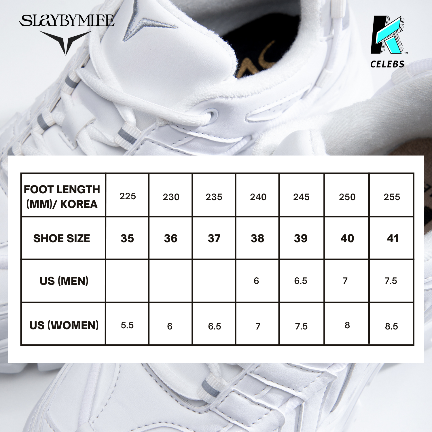 Giày đế cao SLAY BY MLEE, Sneaker Chunky All - White, Hàng chính hãng cao cấp
