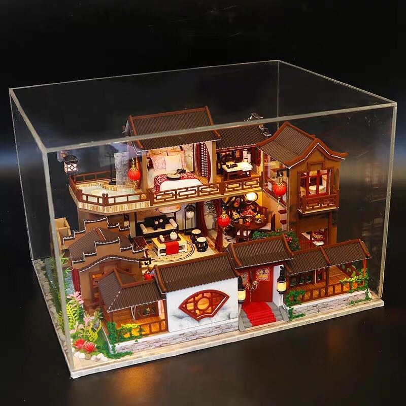 Mô hình nhà DIY Doll House A Splendid Family Kèm Đèn LED và Mica chống bụi