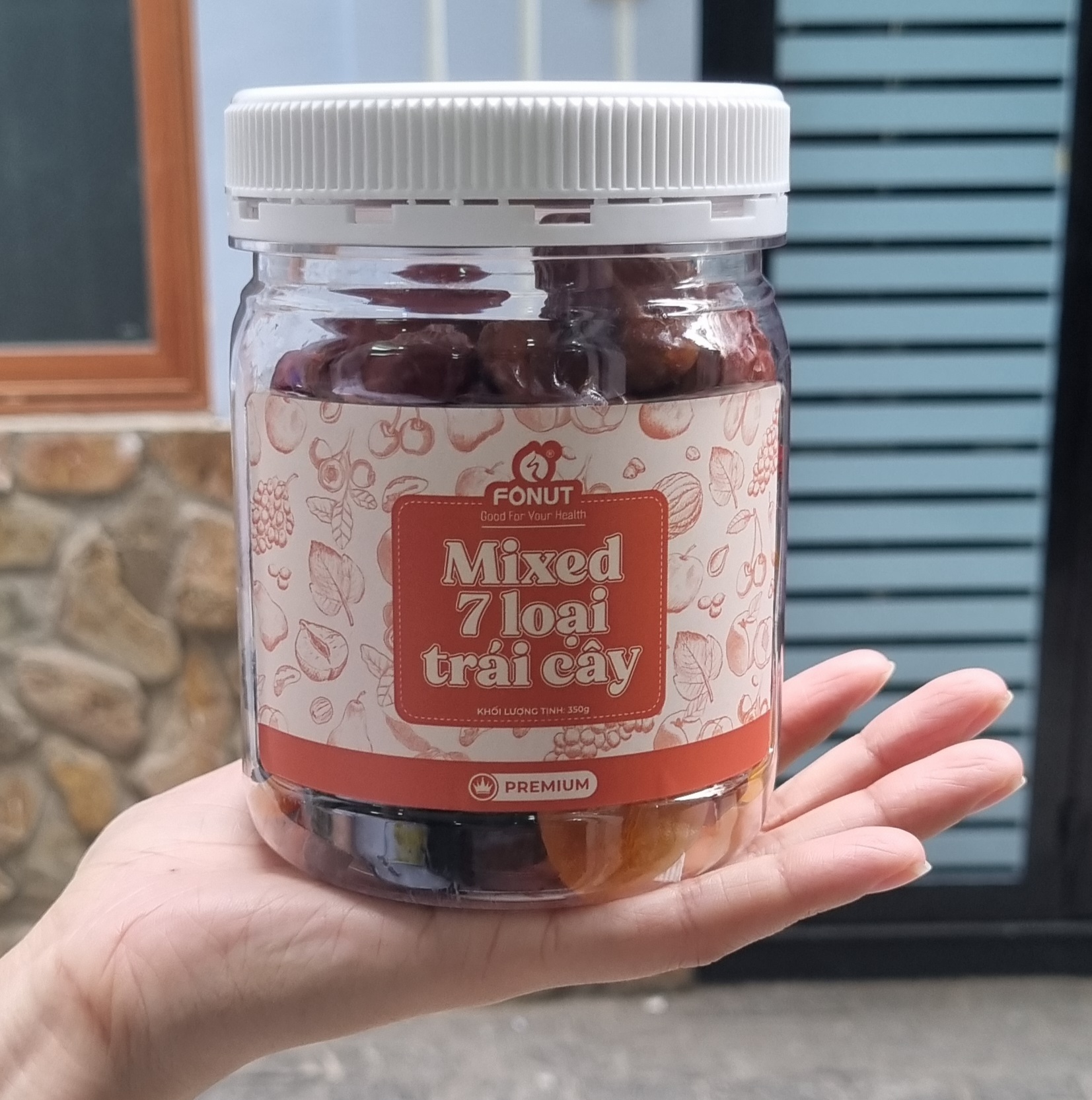 Mix 7 Loại Trái Cây Sấy ( Táo đỏ, Chà là nguyên cành, Nho khô, Dâu Tây, Nam Việt Quất, Mơ sấy, Mận khô )