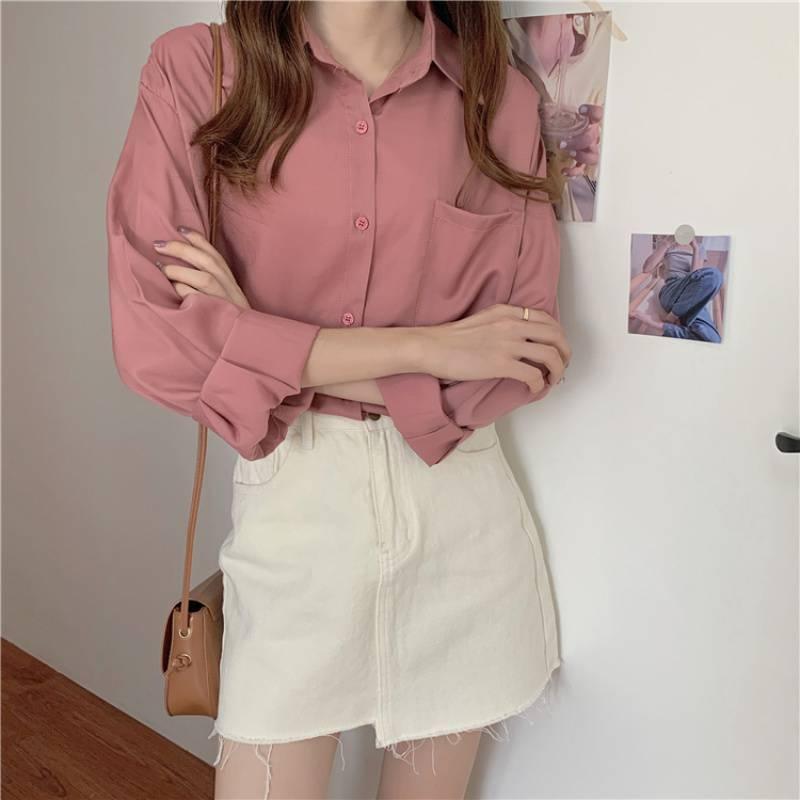 Áo sơ mi nữ, áo sơ mi nữ form rộng dài tay dài tay kiểu công sở, mặc đi học, ulzzang vintage hàn quốc cao cấp AO004