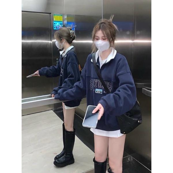 Áo Polo khoá cổ bẻ phong cách Ulzzang Hàn Quốc Áo thun dài tay phong cách cá tính CoolZ C009