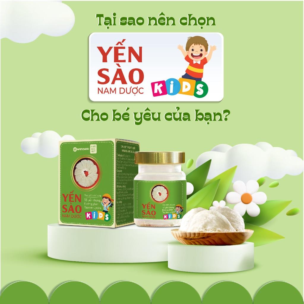 Sét Yến sào Nam Dược Kids - Tổ yến chưng đường phèn - Lysine &amp; taurine tăng sức đề kháng, bổ sung dưỡng chất cho trẻ.