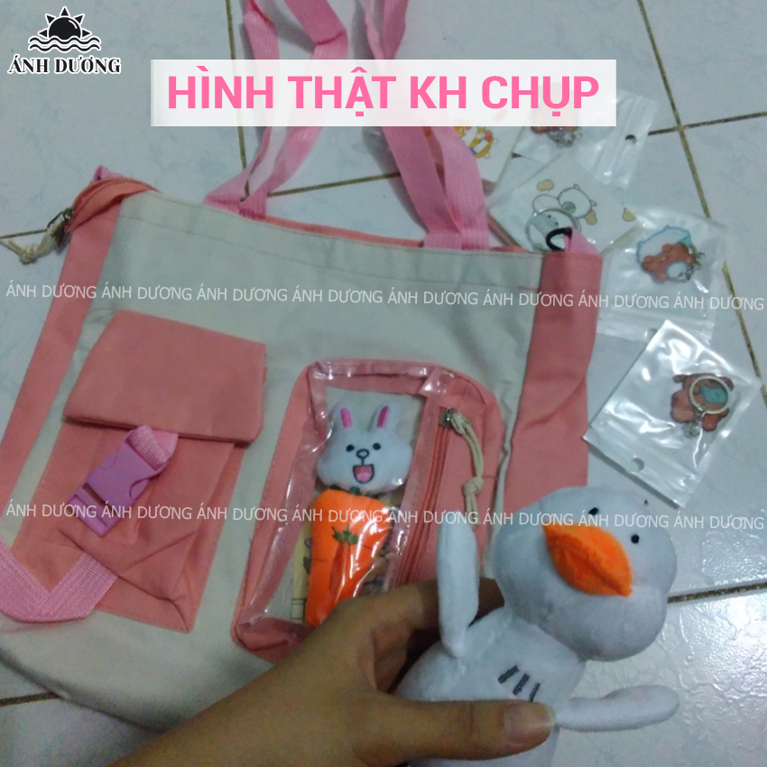 Balo nữ set 4 món đi học đi chơi thời trang hàn quốc Ánh Dương Clothing TB27 cho học sinh sinh viên chống thấm nước tặng kèm phụ kiện trang trí