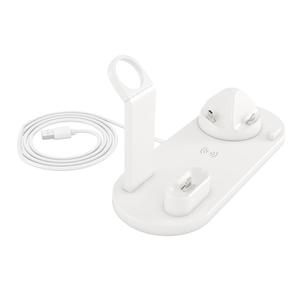 White Wireless Fast Charging Station Charger Base For Phone Watch Earphone