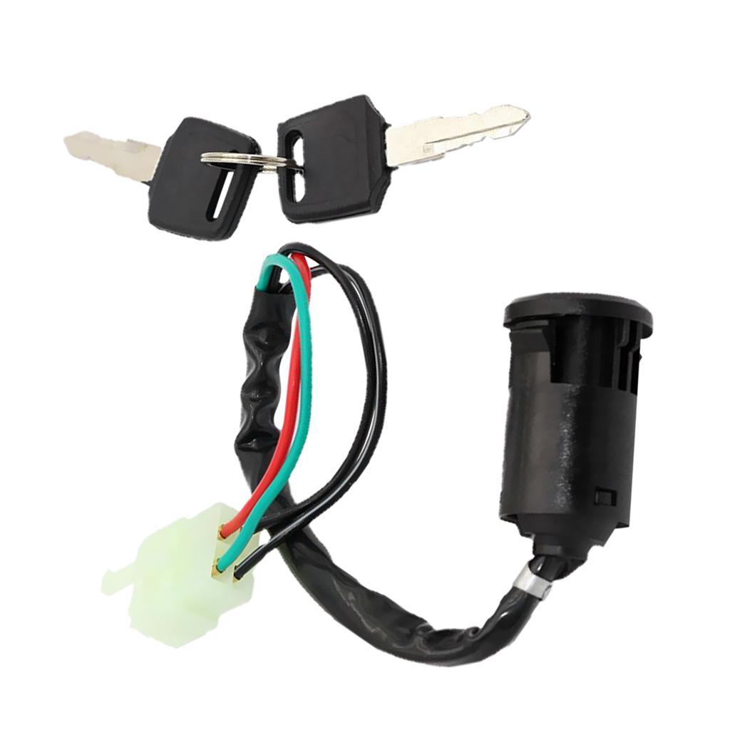 2X Ignition Key Lock Switch 4-Wire For 50 110 150 250CC Mini Quad ATV Dirt Bike