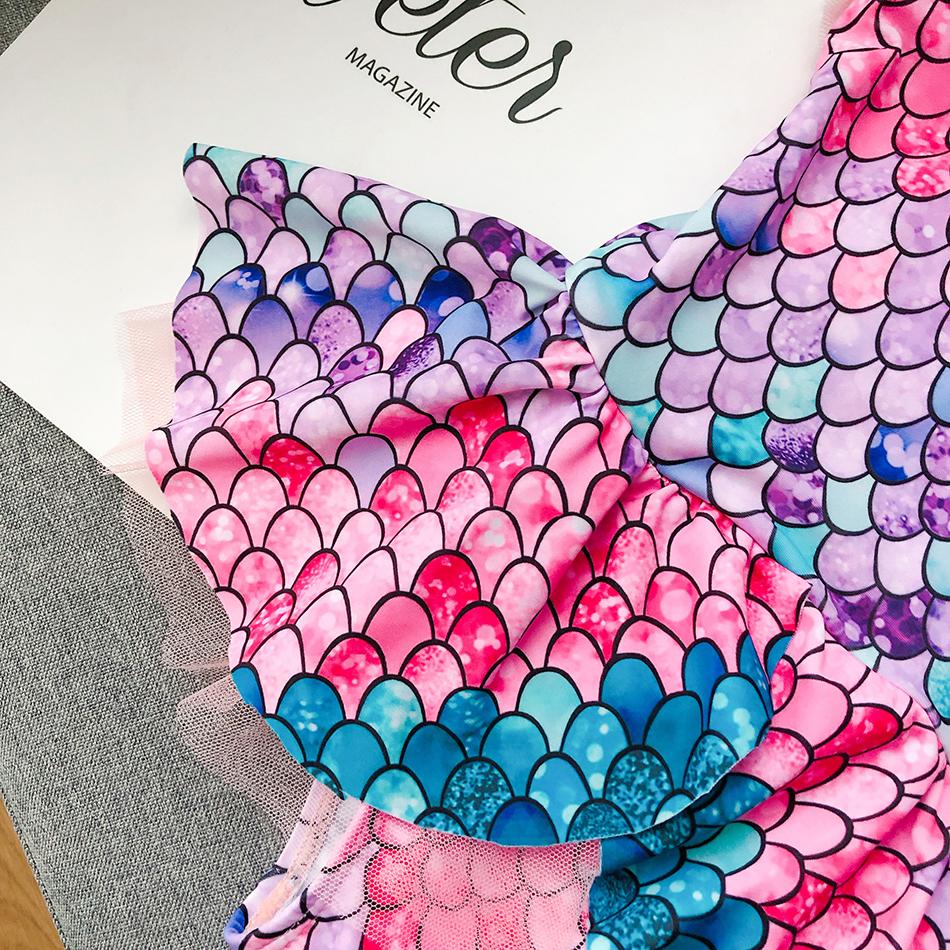 2-7 Y Trẻ Em Cho Bé Gái Nàng Tiên Cá Bơi Mùa Hè 2021 Trẻ Em Xù Một Mảnh Bikini Đồ Bơi In Hình Hở Lưng Bé Gái đi Biển