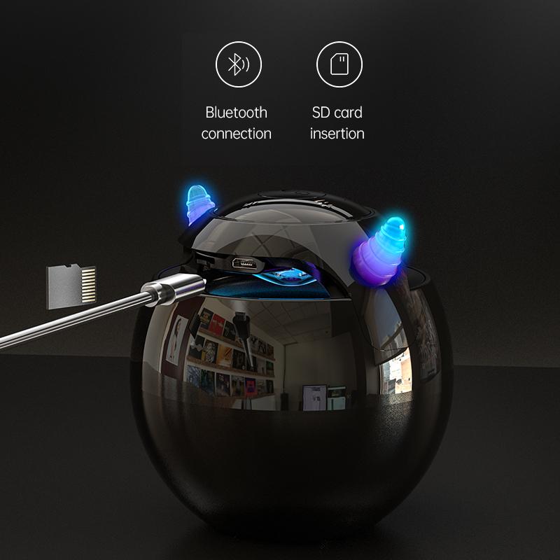 Âm thanh loa bluetooth với đèn báo báo thức kỹ thuật số trình phát nhạc không dây loa hình bóng loa mini loa mini loa báo thức Color: White