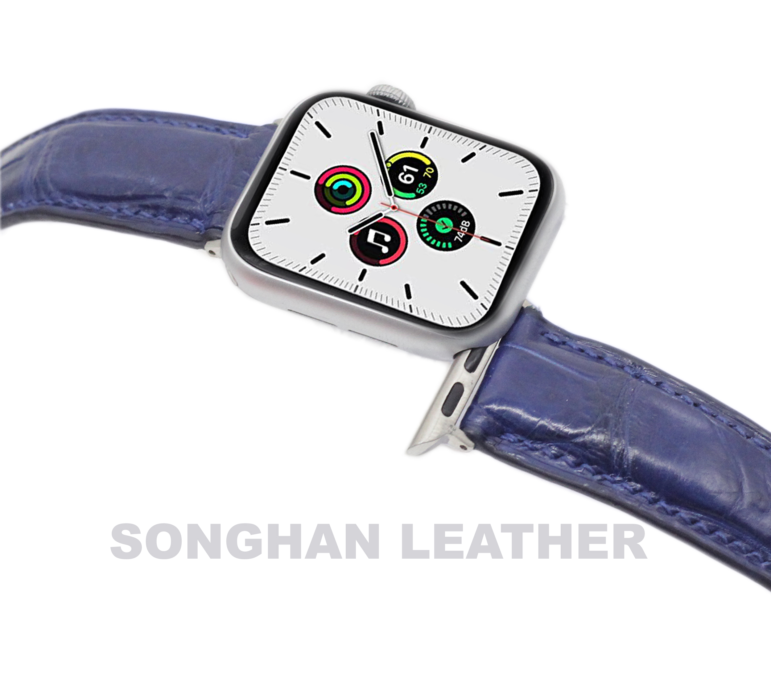 [Cá Sấu Vân Đốt Tre Khóa Gập] Dây Đeo Thay Thế Dành Cho Apple Watch Da Cá Sấu Cao Cấp, Dây Da Apple Watch Series 2,3,4,5,6,7 Size 38mm,40mm,41mm,42mm,44mm,45mm Hàng Chính Hãng Songhan Leather