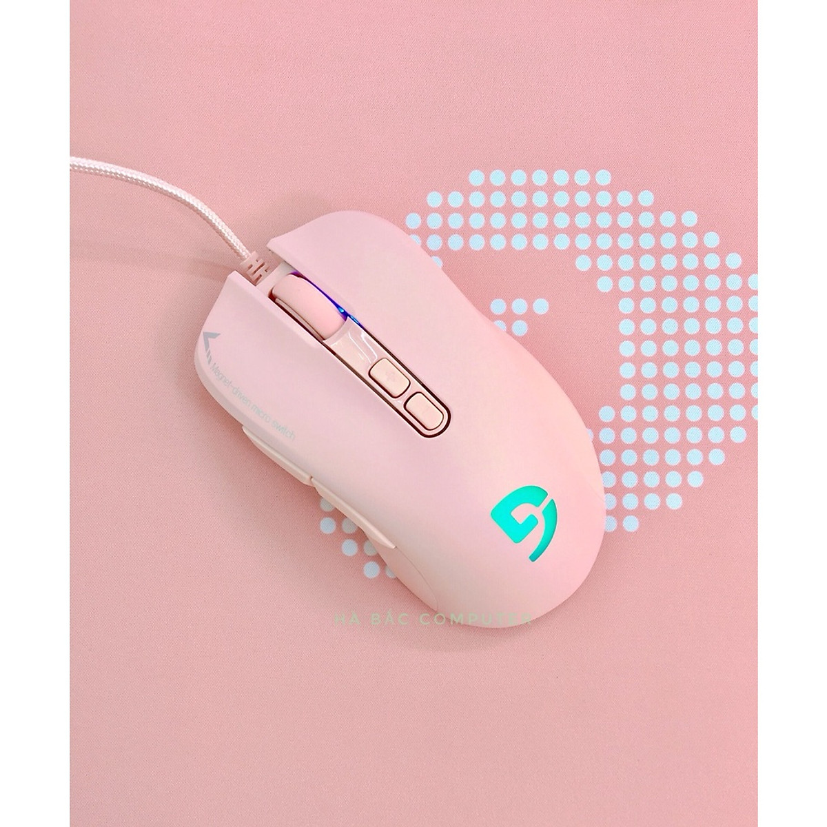 Chuột Gaming có dây Fuhlen G90 Pink Edition - Led RGB - Magnet Driven Switch trên 100 triệu lần nhấn - Hàng chính hãng