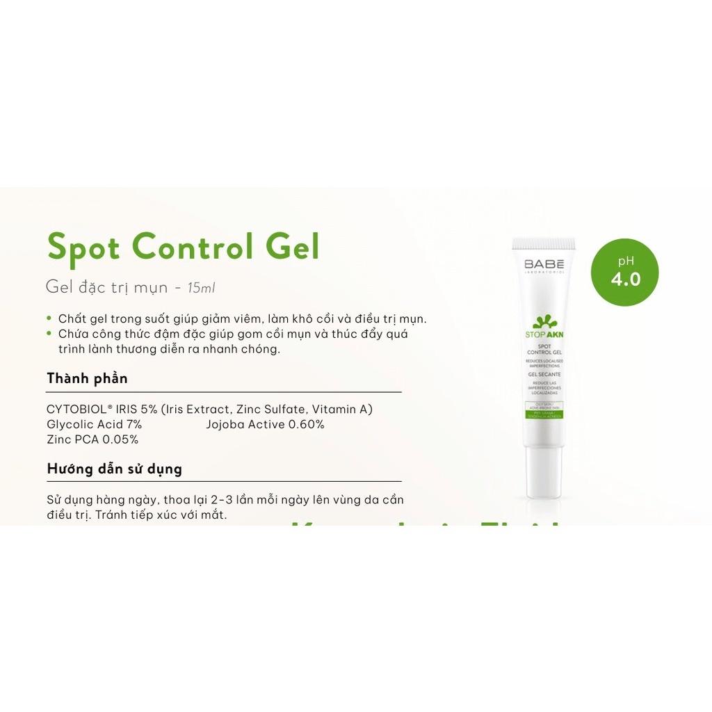 Gel chấm mụn giúp gôm cồi mụn BABE Stop Akn Spot Control Gel 8ml