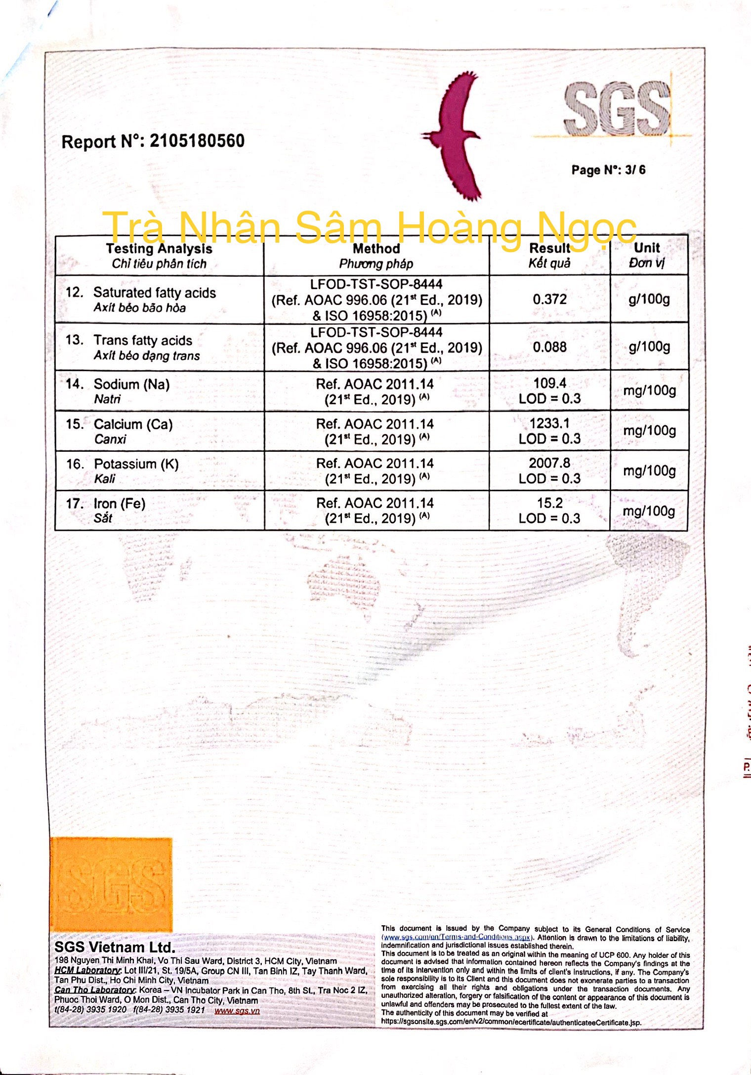 Trà nhân sâm hũ 100g - Hoang Ngoc Global