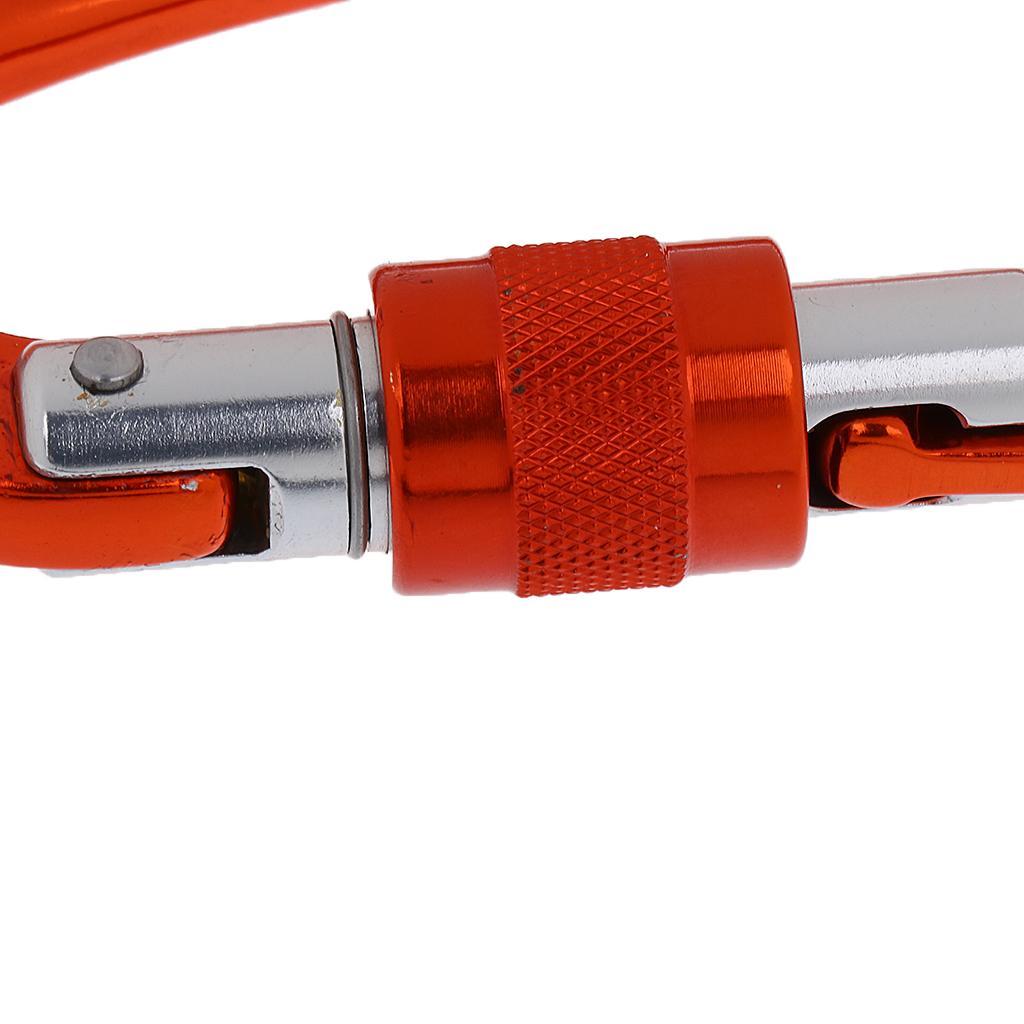 3 Pieces 25KN Screw Lock Carabiner Rock Tree Climbing Hammock Hooks