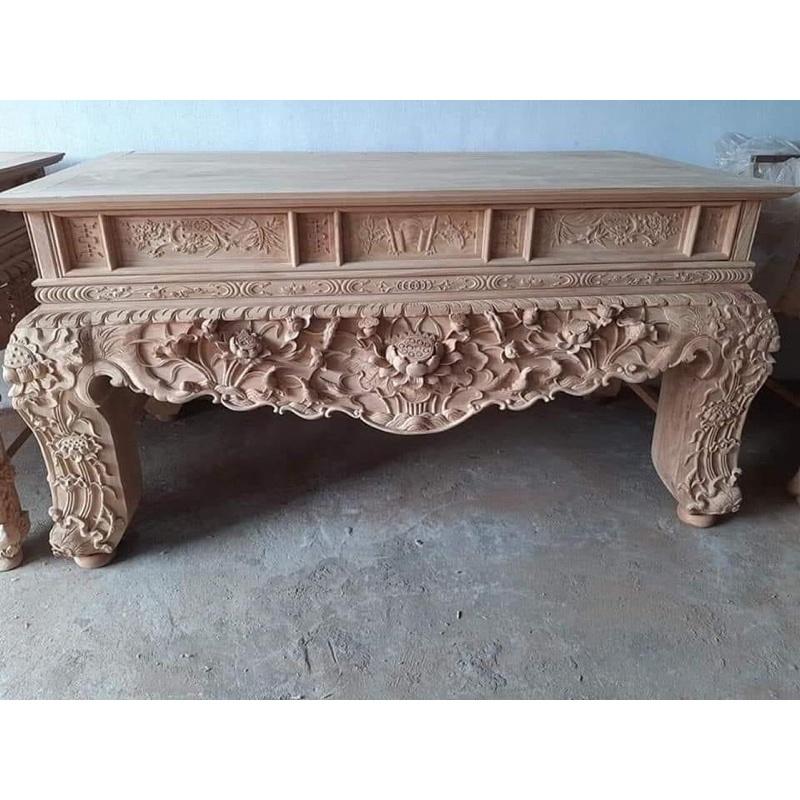 Sập thờ tứ linh gỗ gụ lào chân 20cm