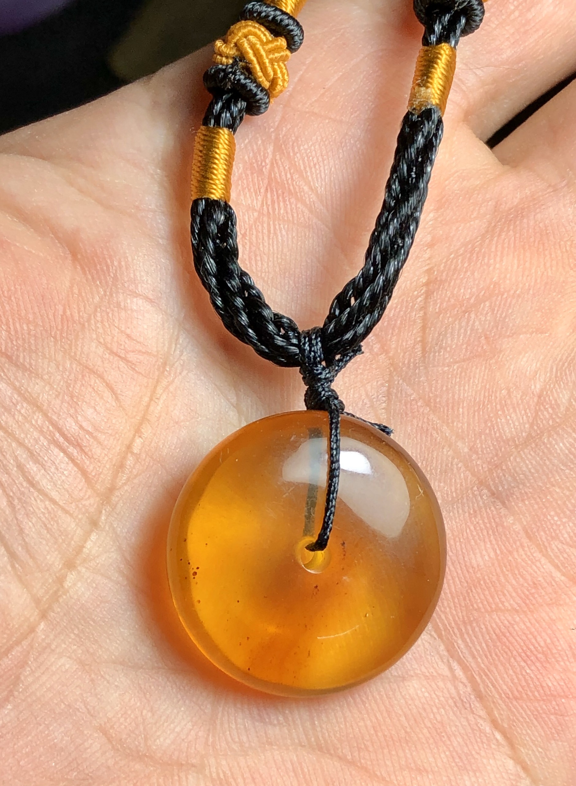 Đồng điếu hổ phách batic tự nhiên tặng kèm dây đeo