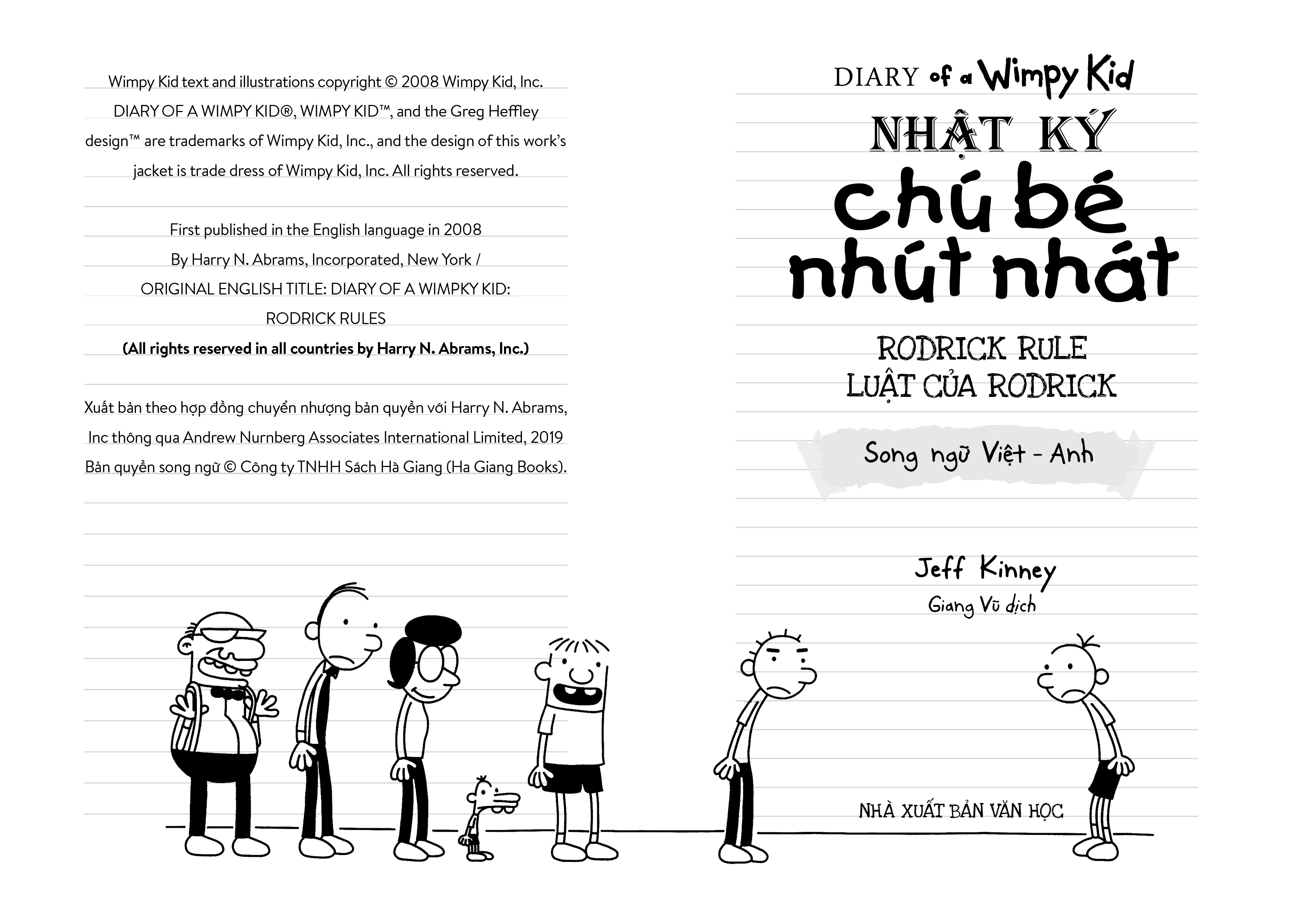 Hình ảnh Nhật ký chú bé nhút nhát Song ngữ Việt - Anh Tập 2 (Luật của Rodrick) (kèm file nghe + note từ mới)