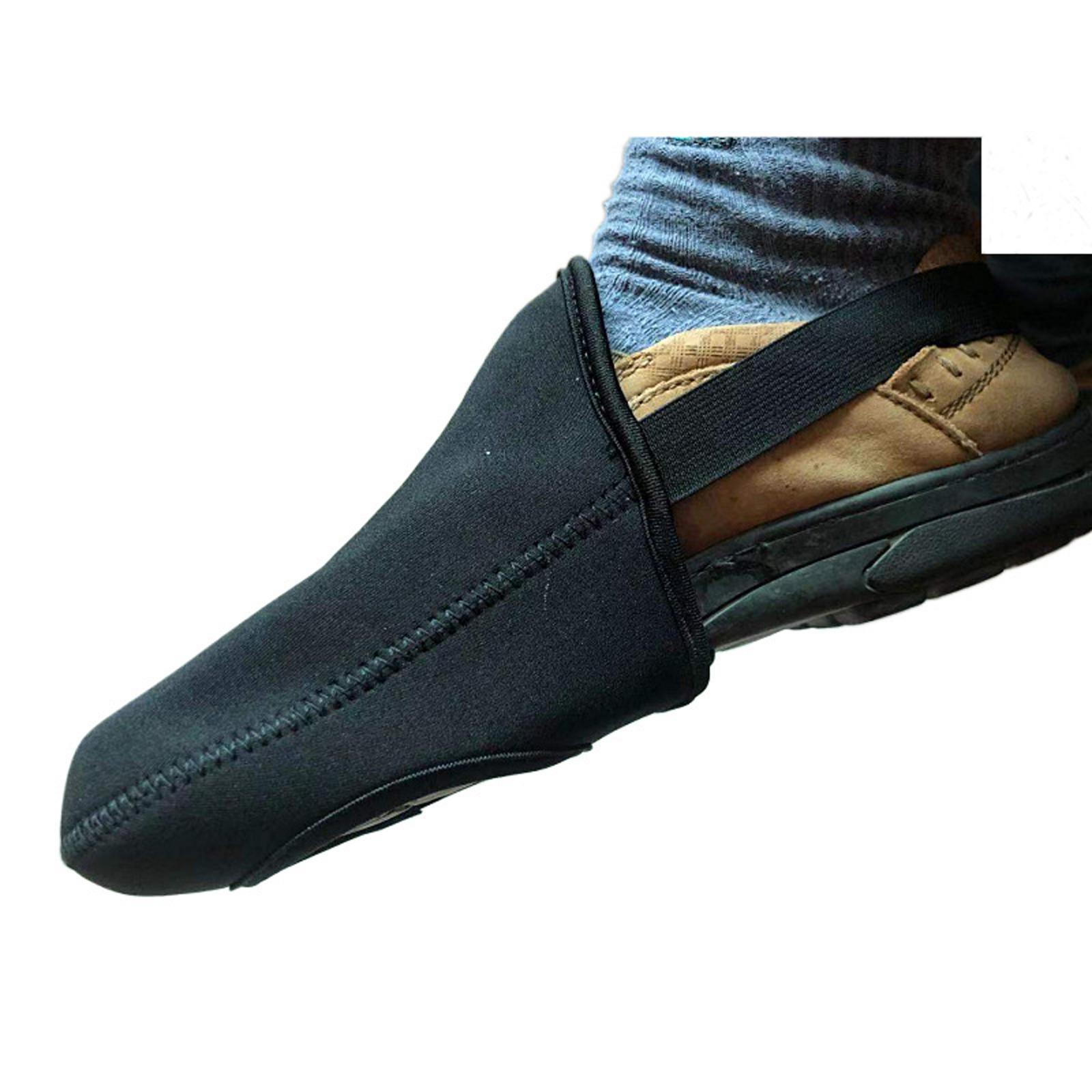 Cycling Shoe Covers Thermal Shoes Toe Cover Windproof Half Palm Shoecover Water-Resistant for Mountain Road Cycling Shoes Black