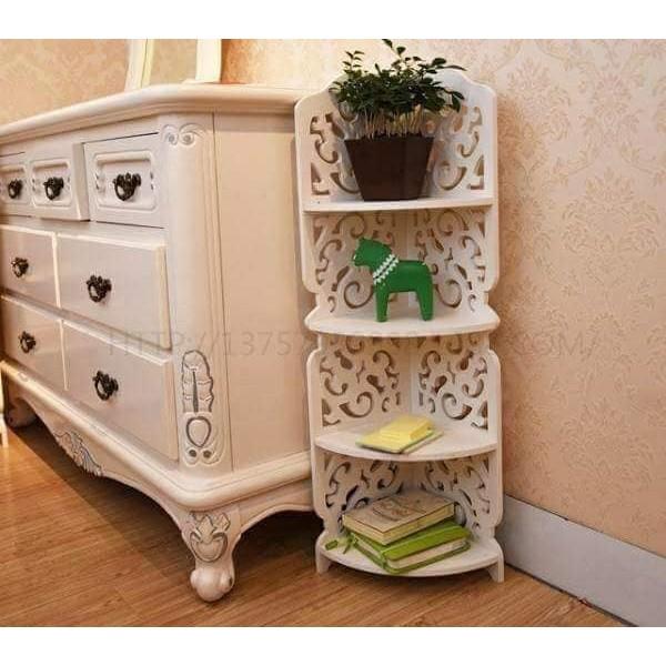 Kệ góc hoa văn tam giác 4 tầng