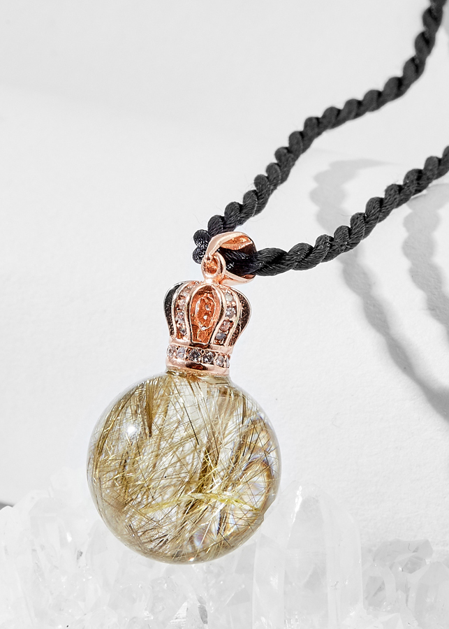 Mặt dây chuyền tròn thạch anh tóc vàng Ngọc Quý Gemstones