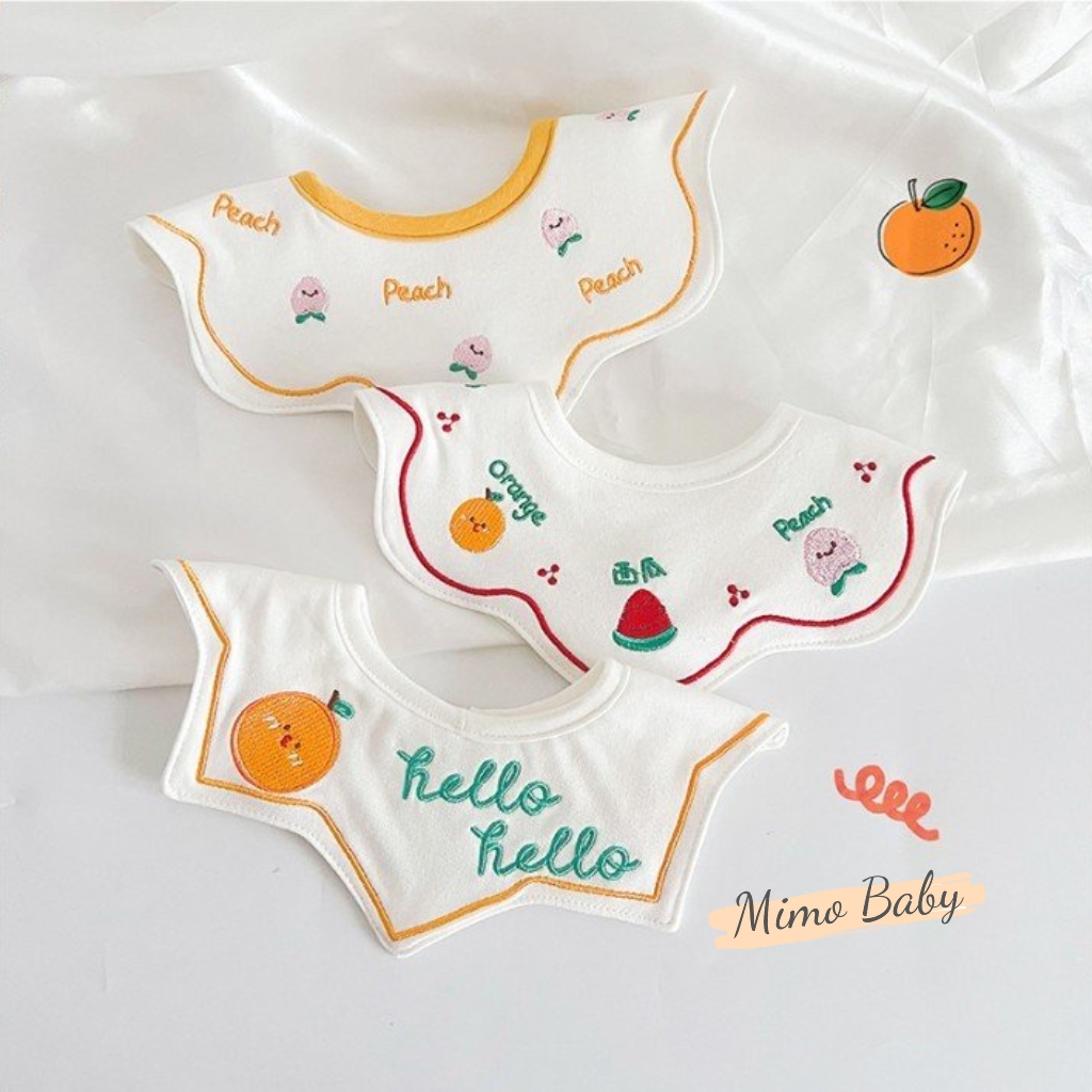 Set 3 yếm cổ cotton cao cấp họa tiết sắc màu đáng yêu cho bé YC17 Mimo Baby