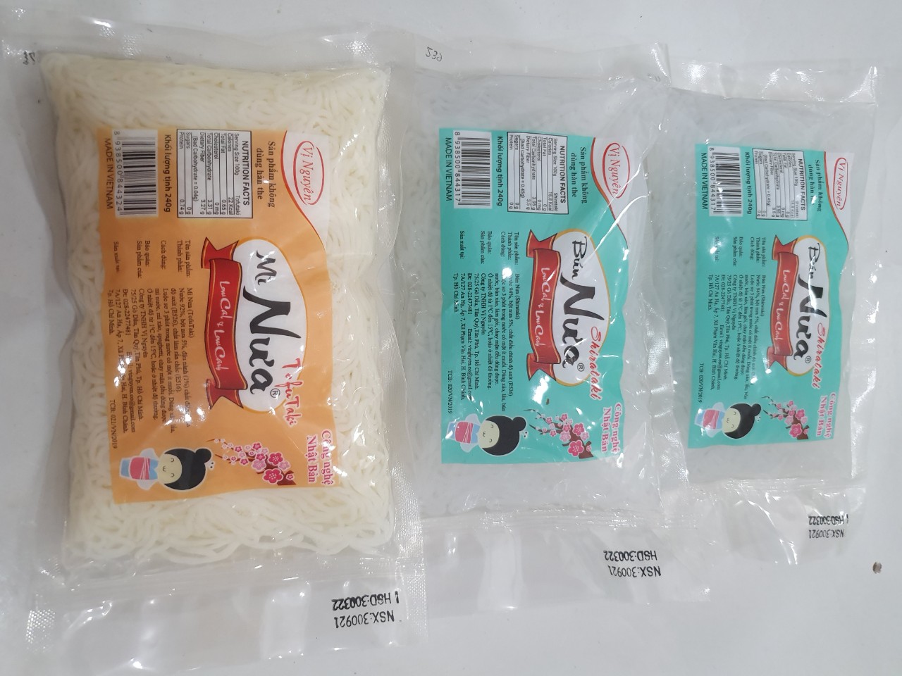 Combo 2 Gói Bún Nưa 1 Gói Mì Nưa Vị Nguyên 240Gram