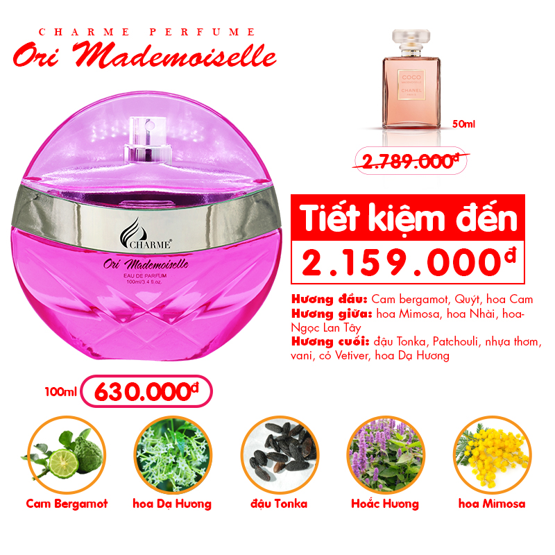 Nước Hoa Nữ Charme Ori Mademoiselle 100ml