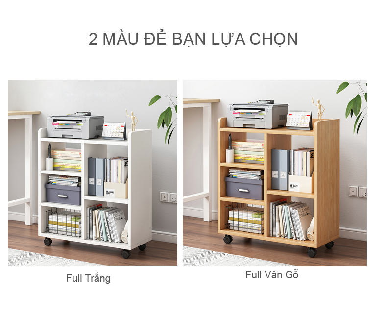 Kệ Đa Năng Lưu Trữ Đồ Dùng, Gía Sách Có Bánh Xe Di Chuyển Tiện Dụng GP173