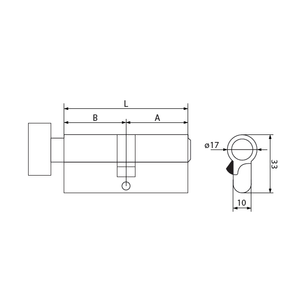 Ruột Khoá Cửa Một Đầu Chìa Một Đầu Vặn 68mm TEXXON EC903-68