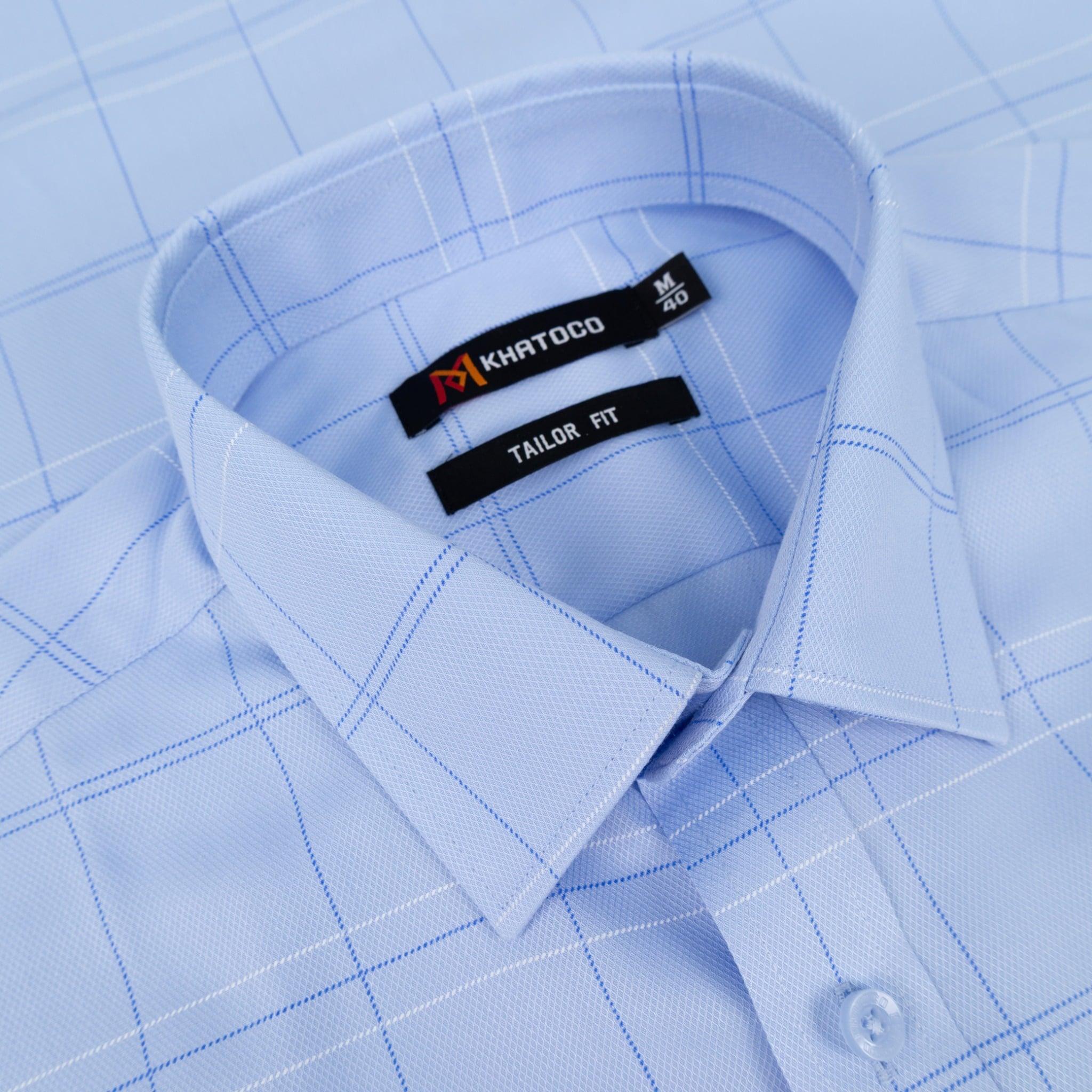 Áo sơ mi nam KHATOCO Tailor Fit dài tay A1MD538T1-CNCR752-2707-D